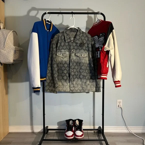 🚨SOLD‼️Custom Chrome Hearts Logo Print Denim Jacket - Picture 2 of 5